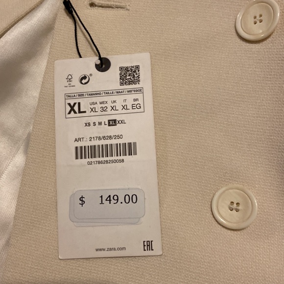 NWT Zara Straight Cut Double Breasted Blazer 🎉free shipping! - Picture 8 of 10